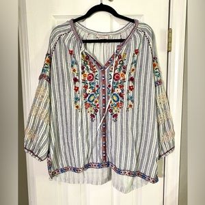 Johnny Was Embroidered Blouse